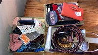 Lot of small purses wallets, belts hair combs -3