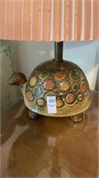 Vintage Ceramic Turtle lamp base with shade