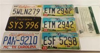 TRAY OF ASSORTED LICENSE TAGS