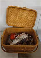 SEWING BASKET AND CONTENTS