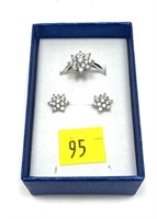 Sterlng silver D'Joy snowflake design CZ ring,