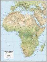 Africa Physical Wall Map 22x28" - Paper Rolled