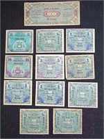 WWII Allied Military Currency - France, Germany