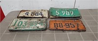Assorted License Plates from the 60's