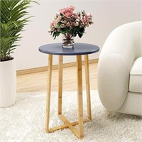 BAMBOO MODERN ROUND SIDE TABLE SET OF 2