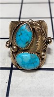 14k gold and Turquoise ring sz 11.5
