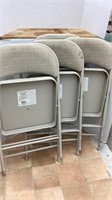 Set of 4 upholstered folding chairs, neutral