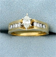3/4ct TW Diamond Marquise Engagement Ring in 14k Y