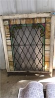 45 X 34 STAINED GLASS IN WOOD FRAME