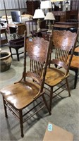 PAIR OF OAK CHAIRS