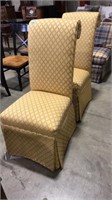 PAIR OF HIGH BACK DINING CHAIRS, NO ARMS