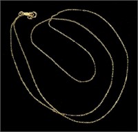14K Yellow gold 19" double link chain, 0.60 grams