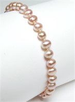 7.5" 4.5-5mm pink freshwater pearl bracelet with