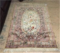 Hand Woven Persian Area Rug with Fringe