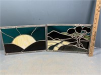 2 pc stain-glass set