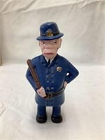 Cast Iron Policeman Bank, Repainted 5 1/2” T