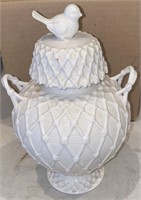 Victoria n Bird White Canister  / Shipping