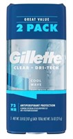 (2) Gillette Cool Wave Clear Gel Antiperspirant &