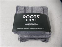 4Pc Roots Home Towel Set, Wash Cloths and Hand