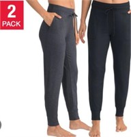 2Pk LOLE Women's LG Lounge Pant, Grey/Black