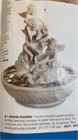 New Stone-Finish Polyresin Cherub Fountain 14" Hig