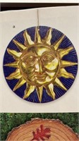 New Solar Golden Sun Terra Cotta Wall Plaque 8.5"
