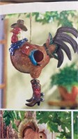 New Cowboy Rooster Birdhouse 13" Long