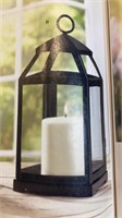 New Black Contemporary Candle Light 12" High