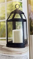 New Black Contemporary Candle Light 12" High