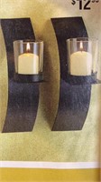 New Mod Art Candle Sconce Duo 8" High