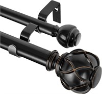 KAMANINA 1 Inch Double Curtain Rods 72 to 144 Inch
