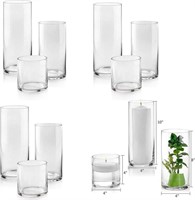 Set of 12 Glass Cylinder Vases 4 from Each Size 4,