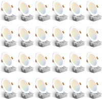 Amico 24 Pack 6 Inch 5CCT Ultra-Thin LED Recessed