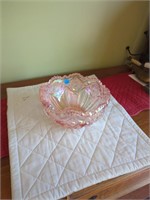 5in x 9in Pink iridescent bowl