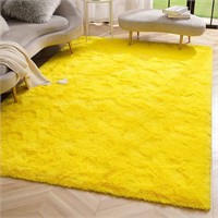 *Amearea Yellow Shag Area Rug 5' x 7' Luxury Soft
