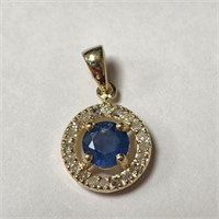 10K YELLOW GOLD SAPPHIRE(0.55CT) DIAMOND(0.15CT)