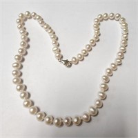 SILVER 18" FRESH WATER PEARL  NECKLACE