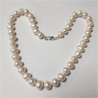 SILVER FRESH WATER PEARL 16"   NECKLACE