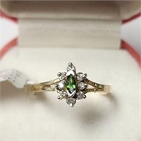 14K YELLOW GOLD TSAVORITE(0.1CT) DIAMOND(0.05CT)