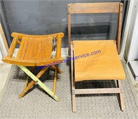 Pair of Folding Wooden Children’s Chair (21?) and