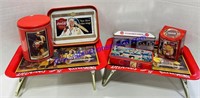 Pair of Coca-Cola TV Trays and Tins