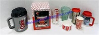 Coca-Cola Lot- Canister and Various Drinking Cups