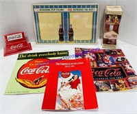 Coca-Cola Lot- Spinning Lamp, Sign, And Calendars