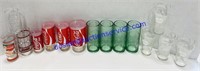Lot of Mixed Coca-Cola Drinking Glasses
