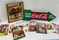 Coca-Cola Metal Sign, Framed Print, and