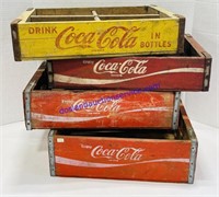 Set of 4 Coca-Cola Wooden Crates