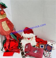 Christmas Lot- Towels, Cloth Coasters, Hanging
