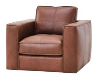 Italian leather Horizon swivel armchair