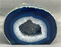 Blue Agate Geode Cut Base