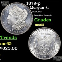 1879-p Morgan Dollar $1 Grades GEM Unc